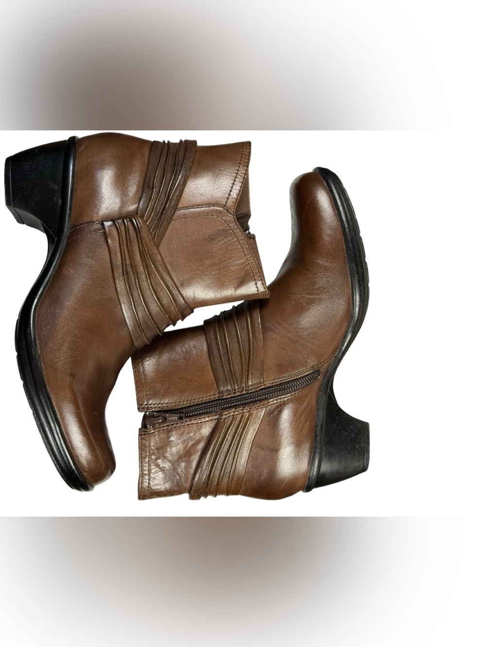 Clark’s Women’s Wish Mood Brown Leather Amkle Bootie Size 7 - Picture 8 of 12
